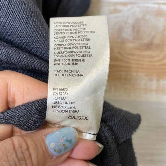 Free People We The Free crochet flare short sleeve grey size Small - Picture 9 of 10